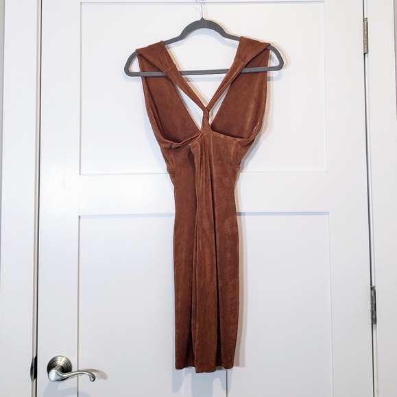 Wild Fable Copper Mini Dress Lined Stretchy Size Small Brand New W/Tags - Picture 8 of 10